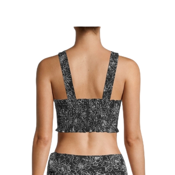 AMUR Linear Floral Crop Top Size L NWT